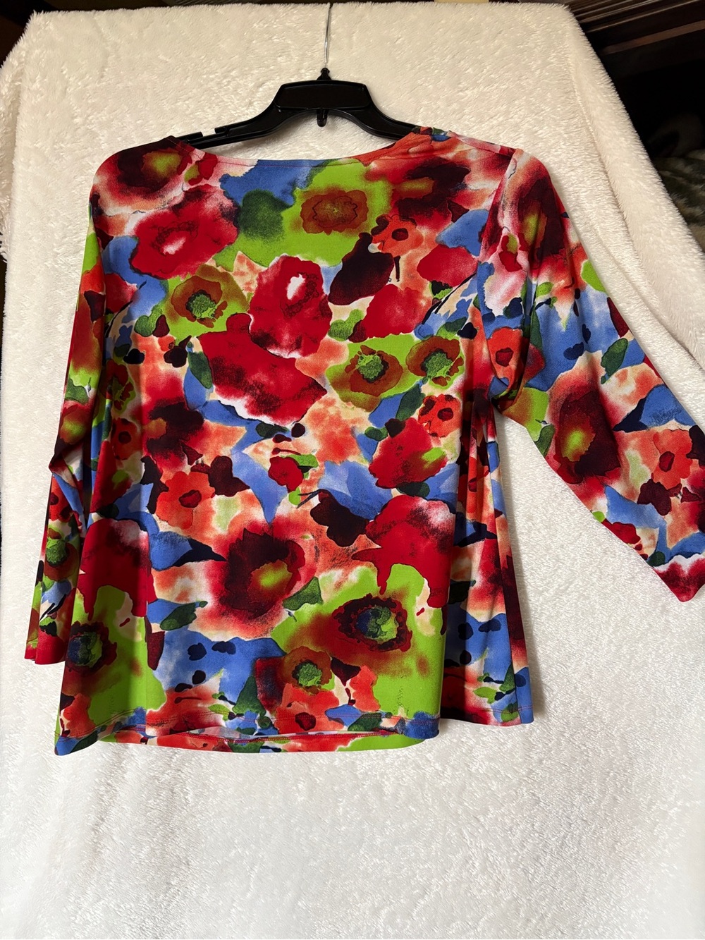Investments Multicolor Watercolor Floral Cowl Neck Top - Picture 2 of 3